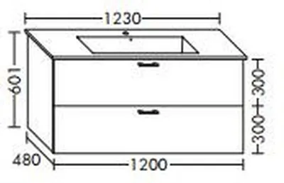 Produktbild von Burgbad Waschtischunterschrank für Duravit Me by Starck 120cm 233612 , WVMM120
