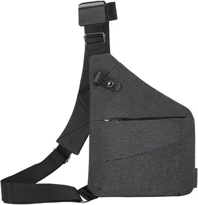 Image de Sac à bandoulière résistant à l'eau avec plusieurs poches, pour hommes et femmes, noir.