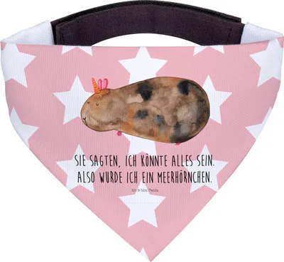 Produktbild von Mr. & Mrs. Panda Dreieckstuch Einhorn Meerschweinchen - Rot Pastell - Geschenk, Halstuch für Hund, Einhörner, Hundehalstuch, Unicorn, Meerschwein, Bandana, Hunde