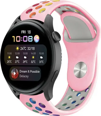 Produktbild von Strap-it Huawei Watch 3 (Pro) Sportarmband (Rosa bunt)