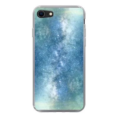 Produktbild von MuchoWow® Handyhülle Schutzhülle Hülle für iPhone 7 Sterne - Himmel - Blau - Jungen - Mädchen - Kinder Silikon Softcase Handy Hülle - Kartenhalter