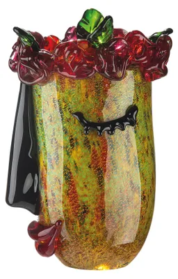Imagen del producto de Gilde Glass Art, jarrón con motivos faciales, colección Flora, diseño con rostro, vidrio, multicolor, unidad. Altura: 31,50 cm. Ancho: 20,00 cm. Profundidad: 17,00 cm. Código: 39848