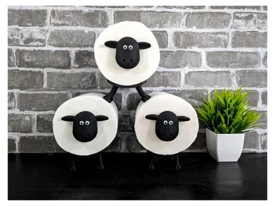 Produktbild von Toilettenpapierhalter Schaf - Shawn 3er Set, schwarze Badezimmerdekoration, Ersatzrollenhalter