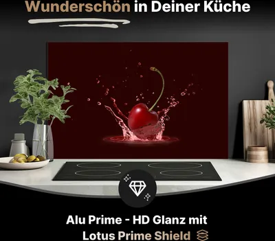 Produktbild von Spritzschutz Küchenrückwand aus Aluminiumverbund Glanz - 3mm - 80x40 cm - Spritzige Kirsche