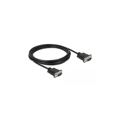 Produktbild von DeLOCK Seriell Kabel RS-232 D-Sub 9 Stecker zu Stecker mit schmalem Steckergehäuse 3 m, Schwarz, 3 m, RS-232 Sub-D9, RS-232 Sub-D9, Männlich, Männlich