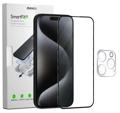 Produktbild von 1-Pack iPhone 15 Pro Displayschutzfolie & 1-Pack Kameraschutz - Gehärtetes Glas | [Automatische Installation] - Blasenfrei