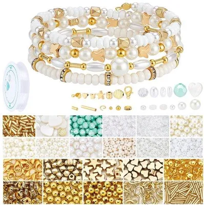Immagine prodotto di Kit per la creazione di gioielli, 2076 pezzi: ciondoli, collane, orecchini, braccialetti, catene. Artigianato. Kit per la creazione di gioielli