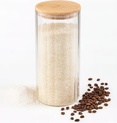 Immagine prodotto di Contenitore in vetro da 1400 ml - Coperchio in bambù, a prova di perdite