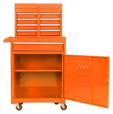 Obrázek produktu pro Skříň, 5 zásuvek, nastavitelné police, oranžová barva