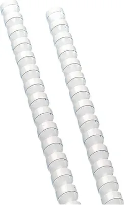 Image de Q-Connect® KF24023 Dos de reliure en plastique, 12 mm, pour 95 feuilles, blanc, 100 pièces