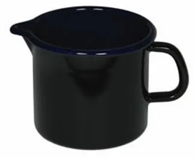 Emaille Schnabeltopf 1,0 L schwarz mit Deckel