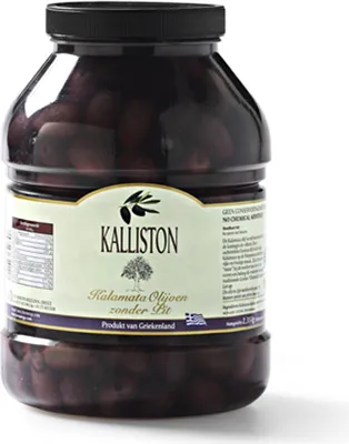 Obrázek produktu pro Kalliston Kalamata olivy bez pecek, plechovka 2350 g (Kalamata Oliven ohne Kern)