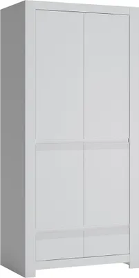 Produktbild von Kleiderschrank 2-türig mit Schubladen weiß NAVA-129