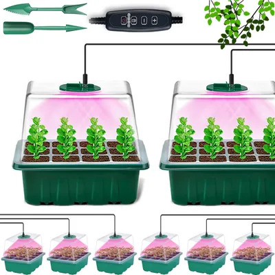 Produktbild von Sada pro množení rostlin v interiérovém skleníku s lampou, 6dílná sada pro množení rostlin v mini skleníku se světlem, sada pro množení malých rostlin v interiérovém skleníku