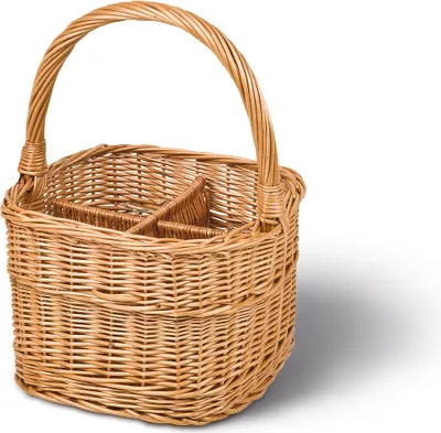 Produktbild von Flaschenkorb, Transportkorb, braun, für 4 Flaschen,T28cm x B28cm x H20/37cm