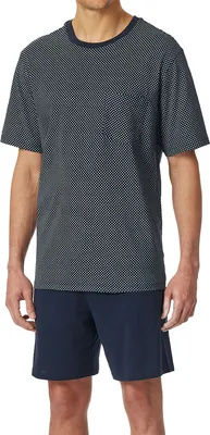 Produktbild von Schiesser Comfort Essentials Schlafanzug Set aus Kurzarm-Shirt und kurzer Hose, Mit praktischer Brusttasche, Lässiger Look