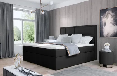 Obrázek produktu pro Kontinentální postel s úložným prostorem 160x200 OVARIO - černá