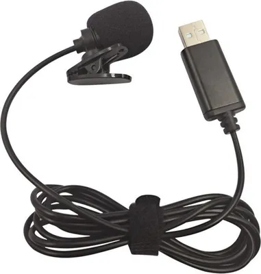 Obrázek produktu pro USB klopový kondenzátorový mikrofon, všesměrový, kabelový, připojitelný mikrofon, handsfree, Plug & Play pro počítače, PC, notebooky,