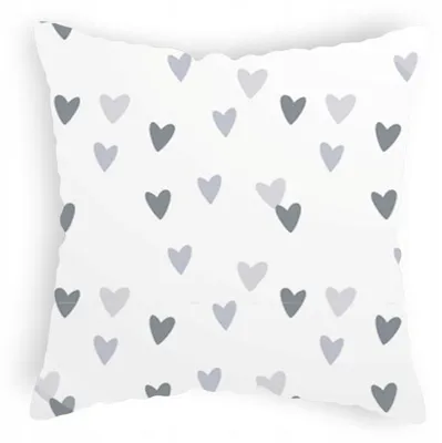 Produktbild von Designpremium Kissenbezug Baumwolle Graue Herzen 40x40 cm