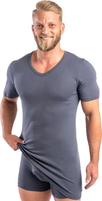 Extralanges Herren kurzarm Shirt graphit