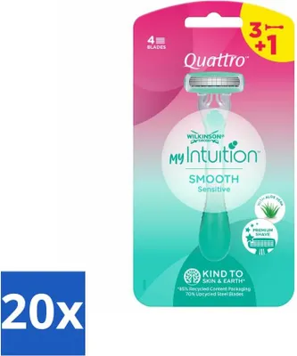Produktbild von Wilkinson – Einwegrasierer – Quattro für Frauen – Präzise – 4 Klingen - Vorteilspack - 20 Stücke