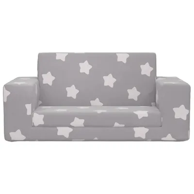 Produktbild von "Winterschlussverkauf "Sofa Baby - Kinder-Schlafsofa - Minisofa - 2-Sitzer Hellgrau mit Sternen Weicher Plüsch NeuMöbel 6250711