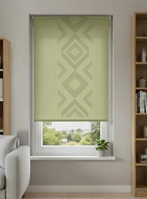 Produktbild von Rollo, Klemmfix Ohne Bohren modernes, Rauten Design Fensterrollo LASERC 80 x 150 cm hellgrün