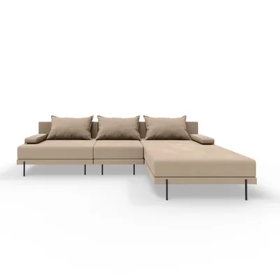 Produktbild von TRADA Gartensofa lounge set Bahama S Beige Gartenmöbel set Wasserabweisend Stoff Rechts L-form