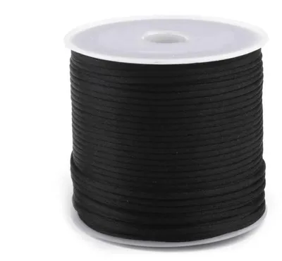 30m Satinschnur Flechtkordel 1mm, schwarz