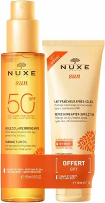Produktbild von Nuxe Sun Duo Öl für Gesicht und Körper SPF50 + Gratis Nachmilch