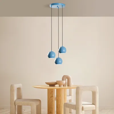 Produktbild von Opviq, Top - 15 - 241 - 1 - Light Blue, Kronleuchter, METALLKÖRPER, Hellblau, 111 x 30 x 30 cm