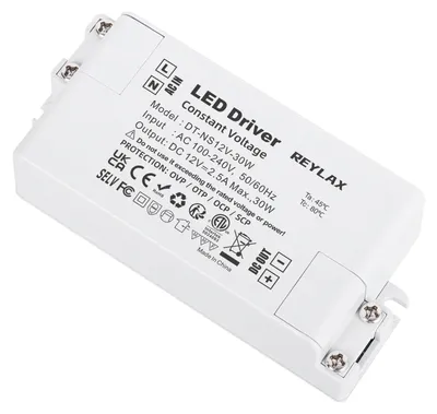 Produktbild von REYLAX LED Transformator 12V 30W 2.5A, Treiber, Elektronischer Trafo, 230V Auf 12V DC Schalt Niedervolttrafo, Konstantspannungs Netzteil für Led Lampen Nicht Dimmbar - 94x43x23mm
