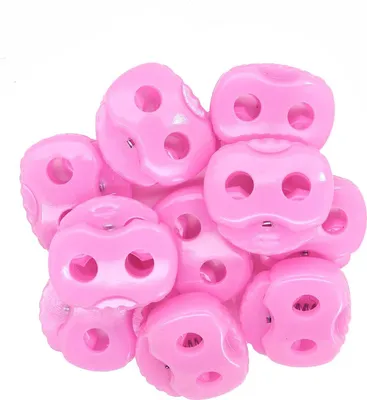 10 Stück Kordelstopper mit zwei Löchern hellrosa