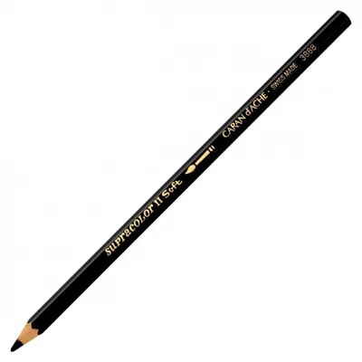 Produktbild von Aquarellkreide "Supracolor", schwarz, sechseckig, CARAN D'ACHE 3888.009