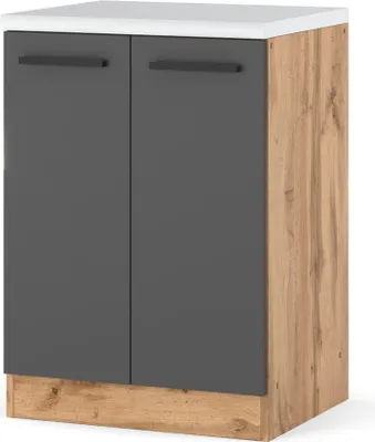 Zdjęcie produktu dla Szafka Kuchenna Stojąca Z Blatem Modułowa Blande 60Cm Wotan Szary Mat