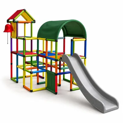 Produktbild von Moveandstic Linus Kirchturm Klettergerüst mit Rutsche & Glocke
