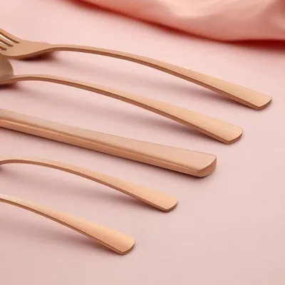 Obrázek produktu pro Sada nádobí Bestek pro 6 osob, 30 kusů – nerezová ocel, růžová barva, matný povrch – vysoká kvalita – vhodná do myčky