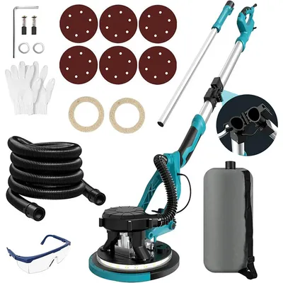 Produktbild von Elektrischer Trockenbauschleifer - Wandschleifmaschine - 1250 W - Selbstansaugend - Staubfrei - Tragbar