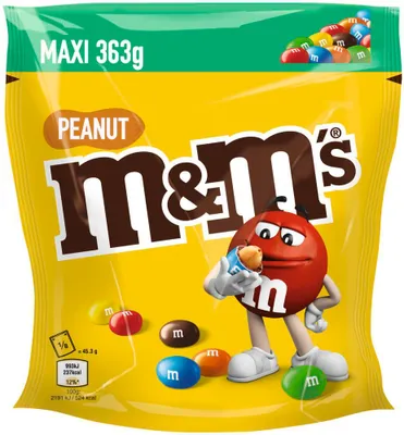 Image de M&M's Peanut Cacahuètes enrobées de chocolat au lait et de sucre 363g