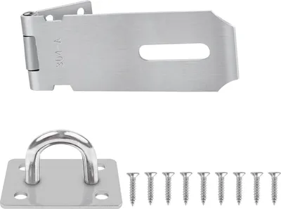 Produktbild von Vorhängeschloss Haspe 4 Zoll, 304 Edelstahl Schlossriegel Überfalle Schloss, Sicherheitsüberfalle mit Schrauben Vorhängeschloss Riegel für Vorhängeschloss, Schränke,Tore, mit Kreuzschlitzschraubendreh