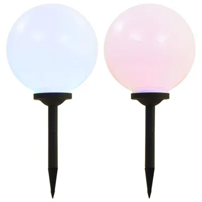 Obrázok produktu pre The Living Store Vonkajšie solárne svetlá 2 kusy LED sférické 30 cm RGB