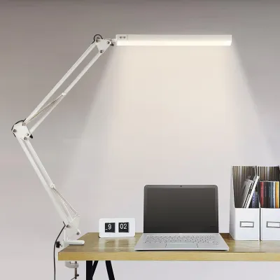 Productafbeelding van Bureaulamp LED Klembaar, 1100LM Draaiarm Architectenlamp met 3 Kleuren en 10 Helderheidsniveaus