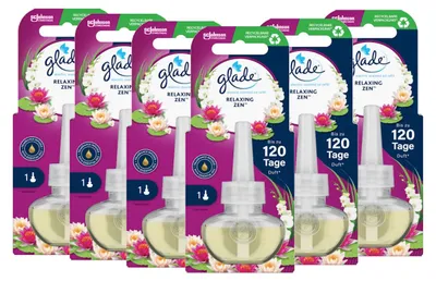 Produktbild von Glade Electric Scented Oil Nachfüller, Relaxing Zen, 20 ml 6er Pack