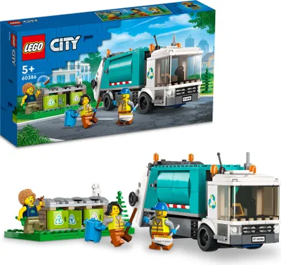 Produktbild von LEGO 60386 City Müllabfuhr, Müllwagen Spielzeug mit Mülltonnen für Kinder ab 5 Jahren, Lern- und Sortierspielzeug, Serie Nachhaltiges Leben