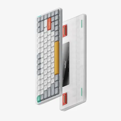 Produktbild von Nuphy Air75 v2 Kabellose Mechanische Tastatur QMK/VIA, QWERTY US, 75% Low Profile Bluetooth / 2.4GHz Ionic White, Switch Cowberry