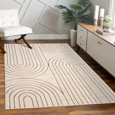 Immagine prodotto di Tappeto soggiorno a pelo corto Foglie Floreale Arcobaleno Geometrico Dimensioni 80x150 cm
