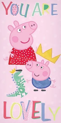 Immagine prodotto di Asciugamano da bagno Peppa Pig - "Sei meravigliosa" - 70 x 140 cm