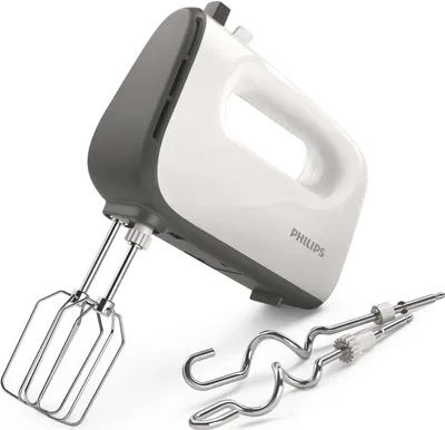 Produktbild von Philips Handmixer 5000 Series, 5 Geschwindigkeitsstufen + Turbofunktion, 450 W, Grau (HR3741/00)
