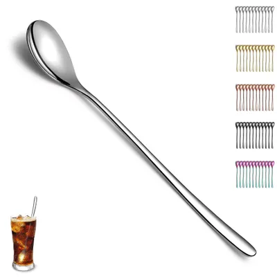Productafbeelding van Set van 12 Latte Macchiato Lepels, RVS Theelepels voor Koffie en Mixdranken