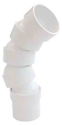 Produktbild von INEFA Flexibler Regenrohrbogen, PVC DN50 / 50mm 67-90 Grad, 4 Bogenstücke Weiß Dachrinnenzubehör, einfache Steckmontage,  Germany
